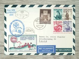 TR76 Enveloppe + Timbre Autriche 1956 Theme Ballon