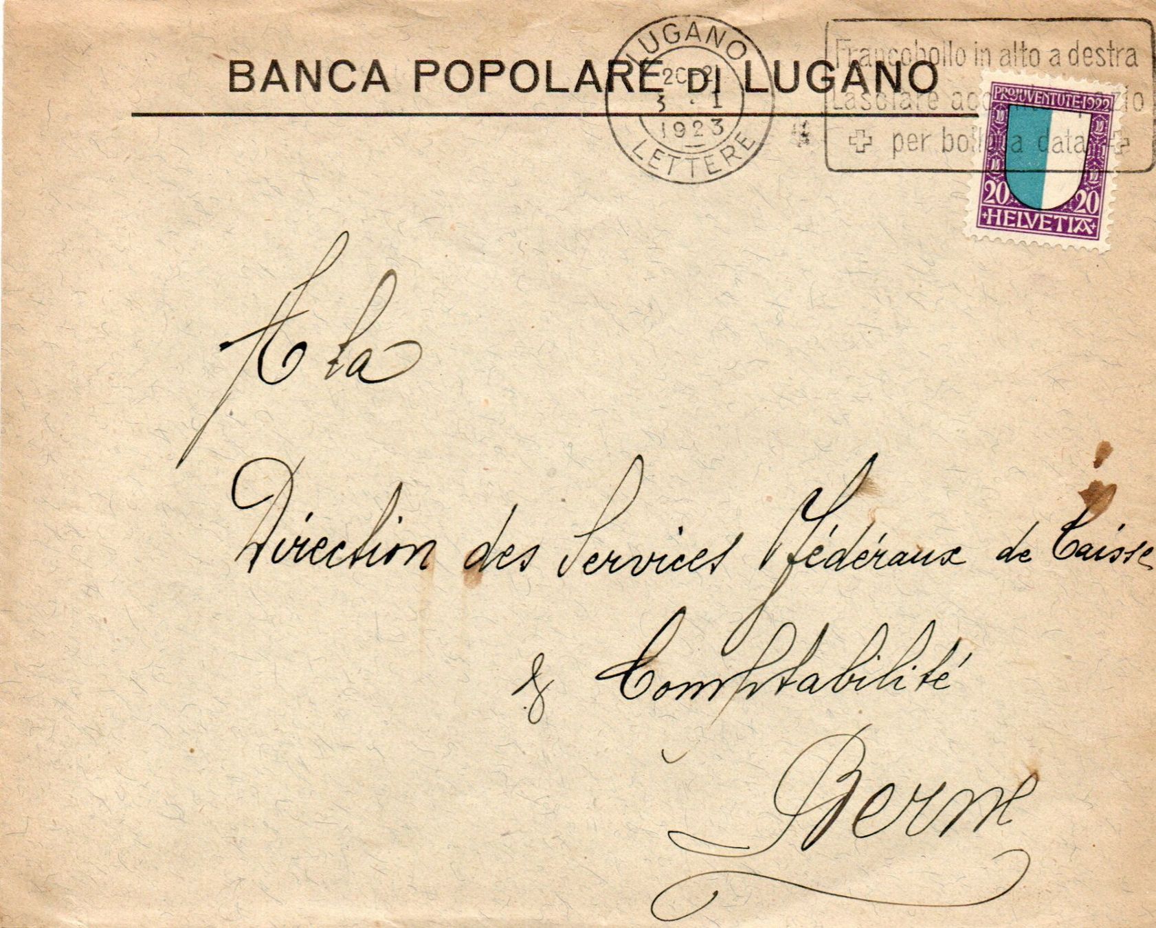Tutti i francobolli: Banca Popolare di Lugano – Usato da Melano venduto da pisonsdro