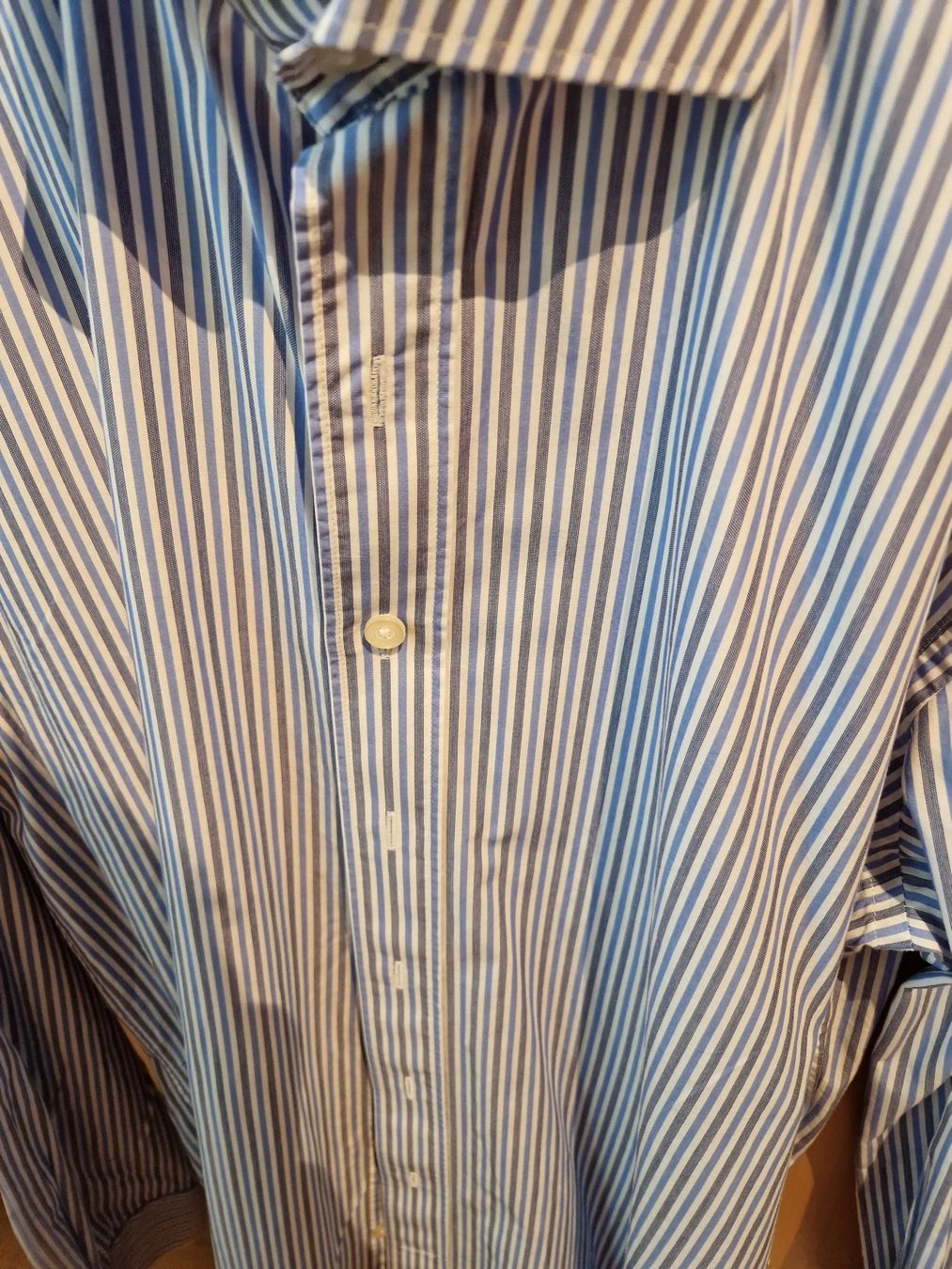 Camicie: Chemise Café Coton rayé bleue-grise – Usato da Genève venduto da Chris044 1