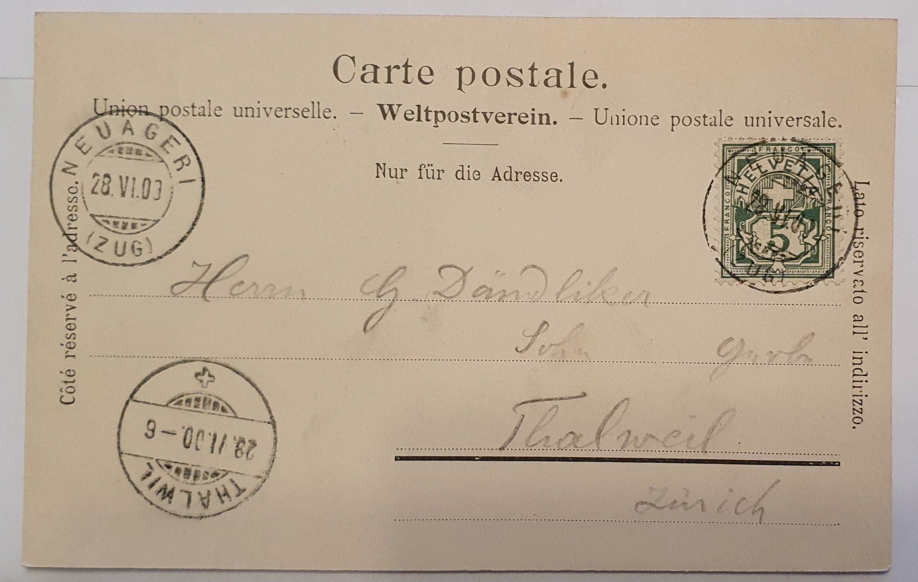 Cartoline postali: Neuaegeri 1900 – Usato da Kreuzlingen venduto da Rschweiz1 1