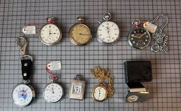Auktion: Konvolut aus 9 Vintage-Taschenuhren und Stoppuhren