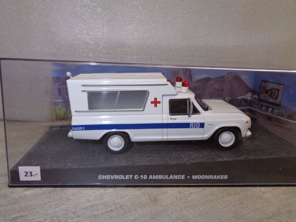 Chevrolet Opala Caravan Ambulância 1:43 + Fascículo Branco