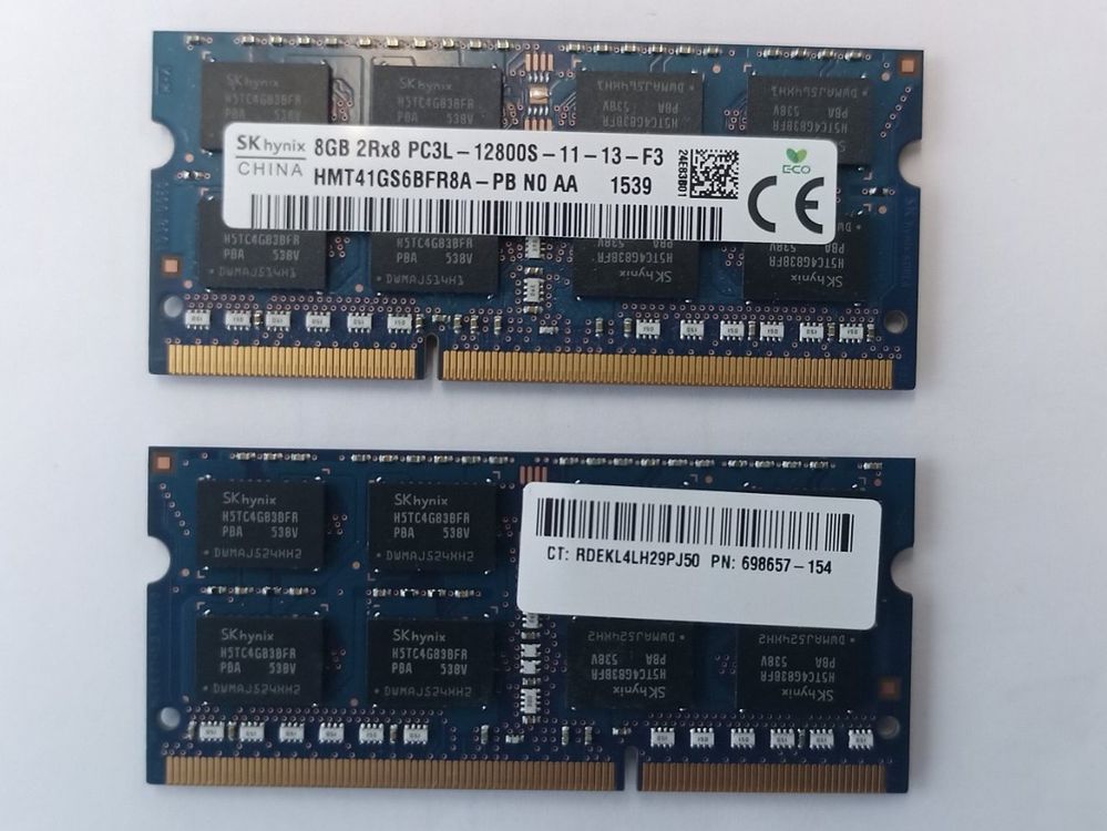 Barrette Mémoire RAM SK Hynix 4GB + 2GB DDR3L SO-DIMM - Pour PC Portable - Occasion Fonctionnelle