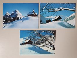 3 ältere Postkarten der Kapelle auf dem Stoos SZ