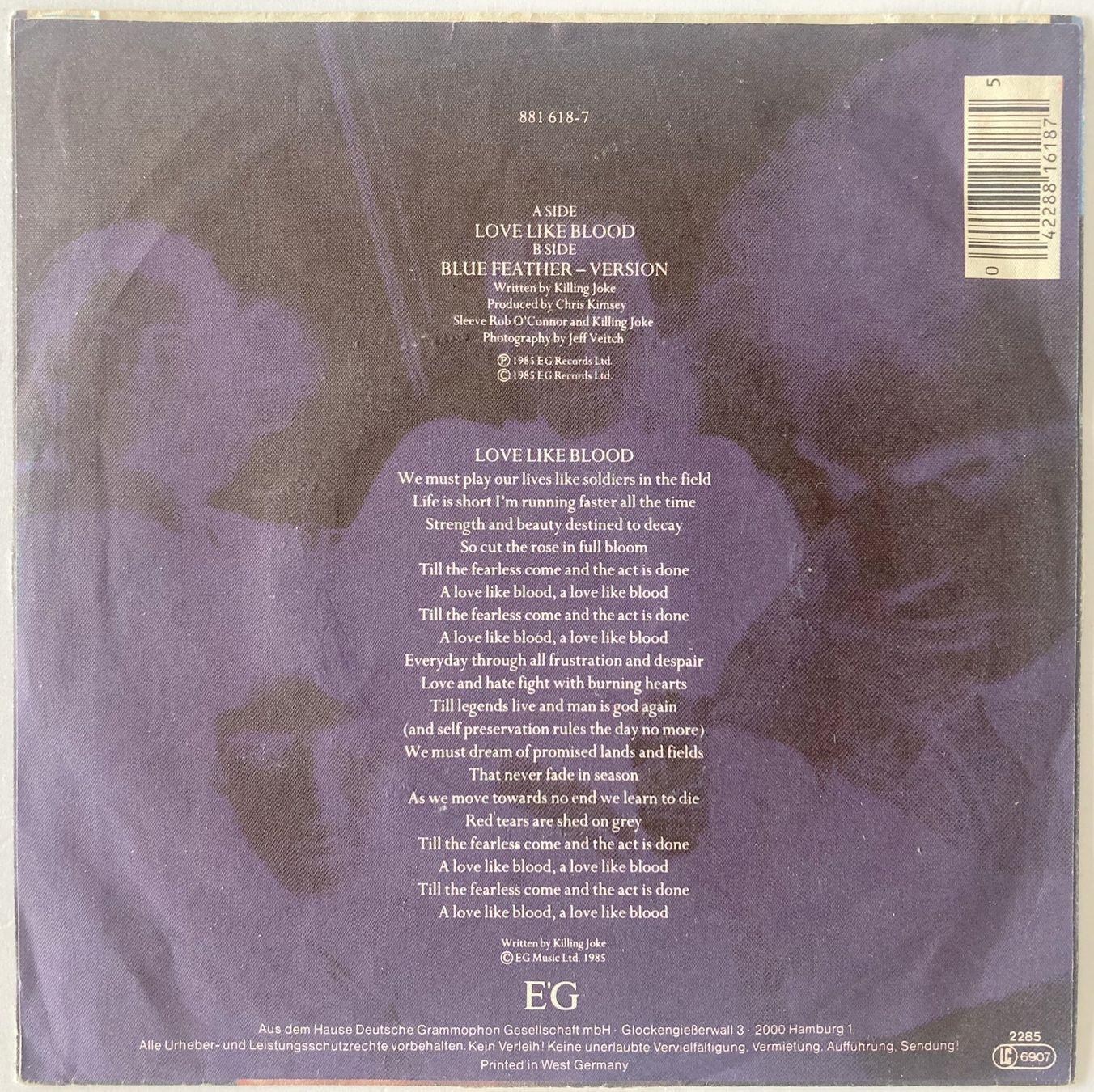 Dischi in vinile: KILLING JOKE - LOVE LIKE BLOOD – Usato da Bottens venduto da hotter-than-hell 1