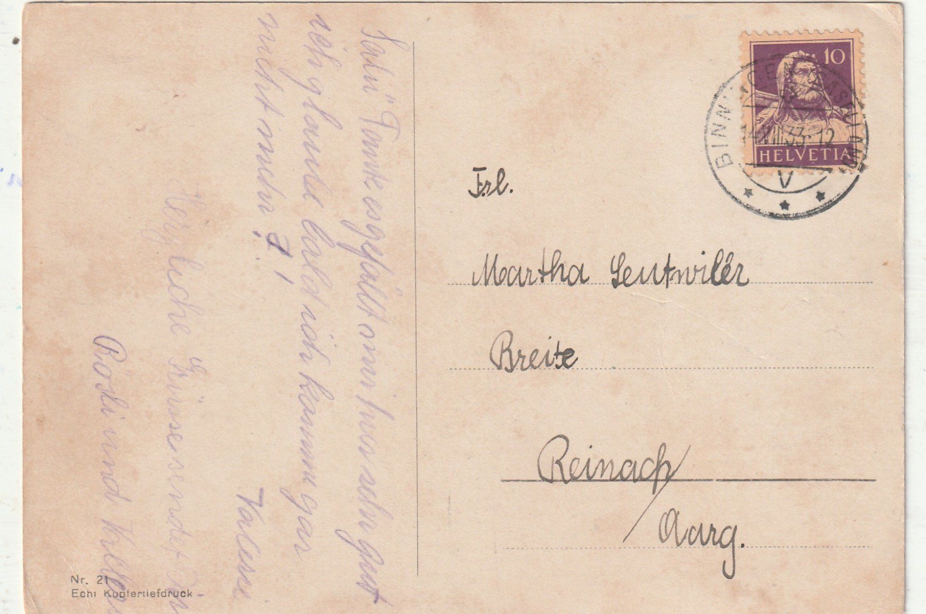 Ansichtskarten: Basel um 1930 – Gebraucht aus Lumbrein von made02 1