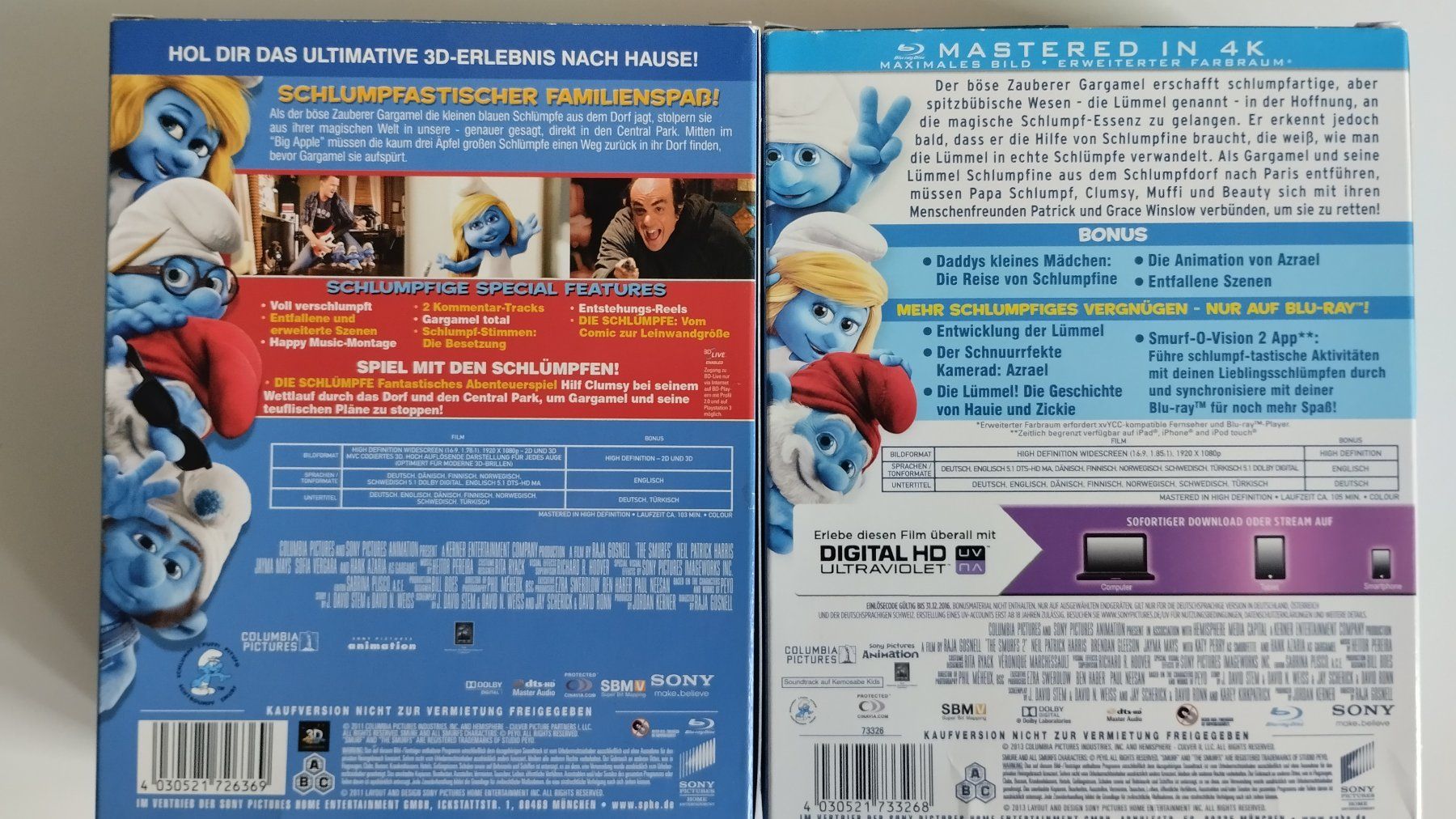 Tutti i DVDs: DIE SCHLÜMPFE 1+2 BLU-RAY/3D  LIM. FIGUREN EDITION – Usato da Basel venduto da Bal-Sagoth 1
