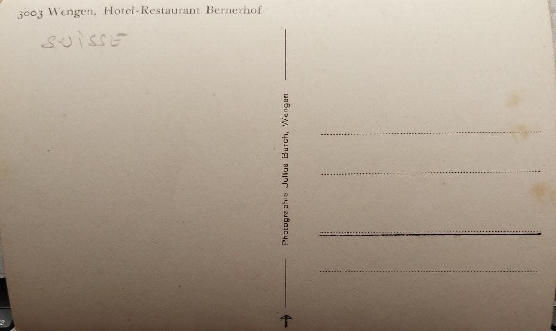 Cartoline postali: WENGEN - Hôtel-Restaurant Bernerhof – Usato da Delémont venduto da Domdom1 1