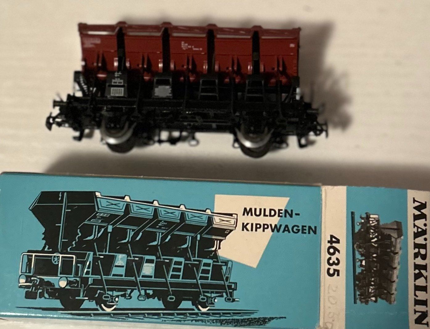 Märklin Modellini di ferrovie: Märklin 4635 - DB-Muldenkippwagen – Usato da Bubendorf venduto da torina99