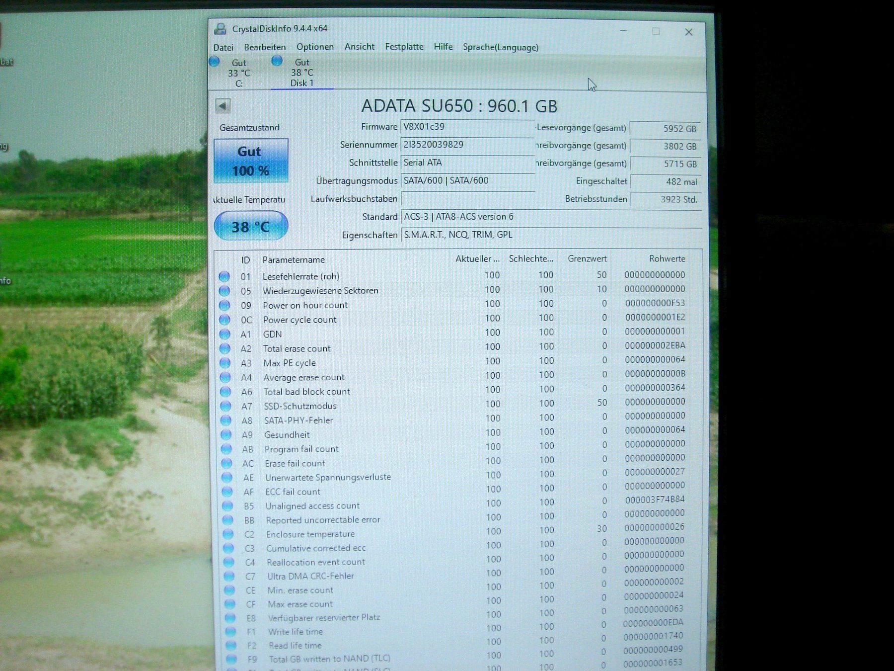 Dischi rigidi: 960gb ssd. Adata. Getestet. Details siehe Bildern. – Usato da St. Gallen venduto da pc-sg 2