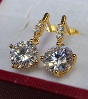 Boucles d'oreille argent avec diamants de moissanite de 2 ct