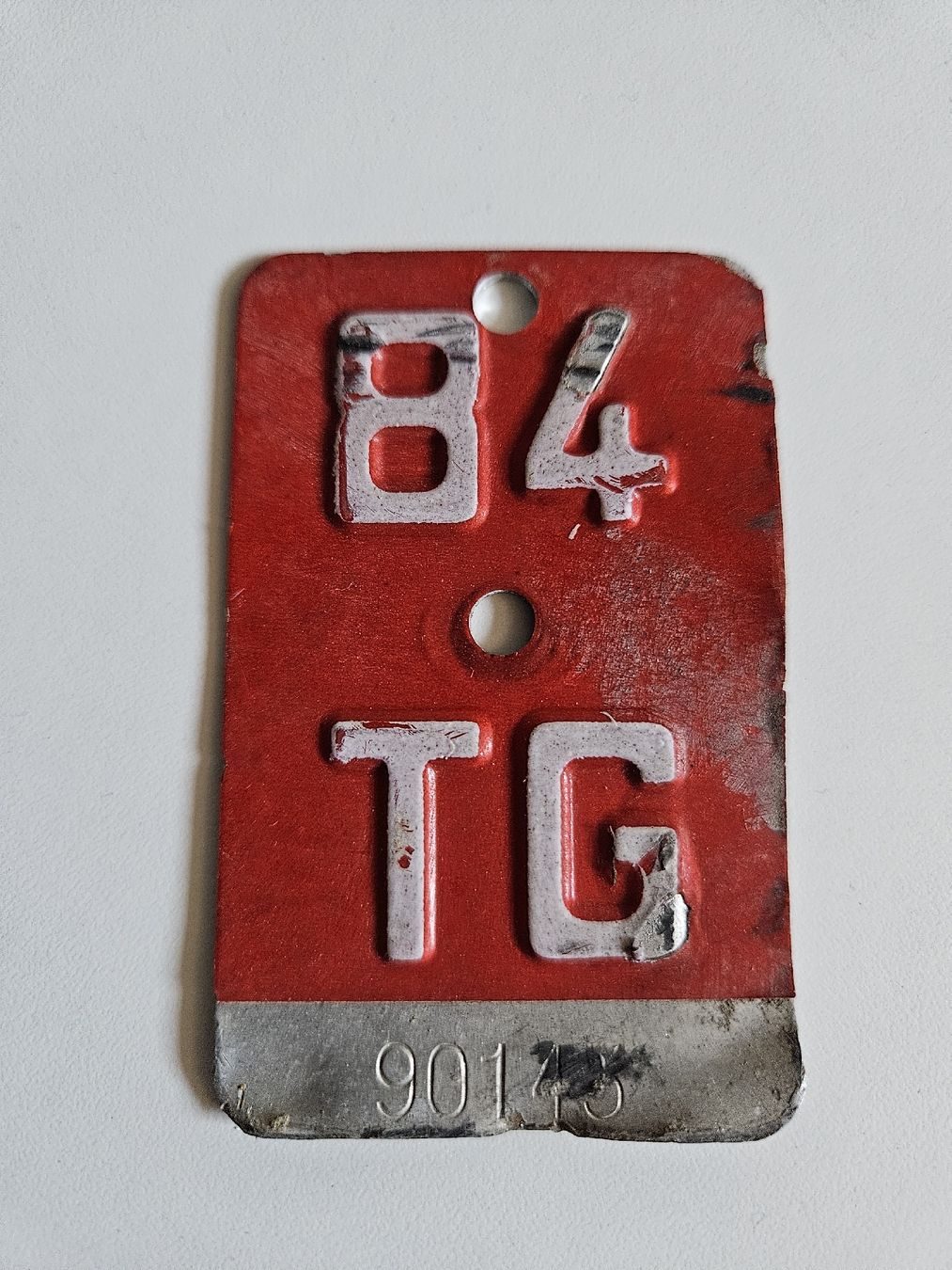 Schilder: Velonummer TG 84 – Gebraucht aus Rheineck von Eulalia40