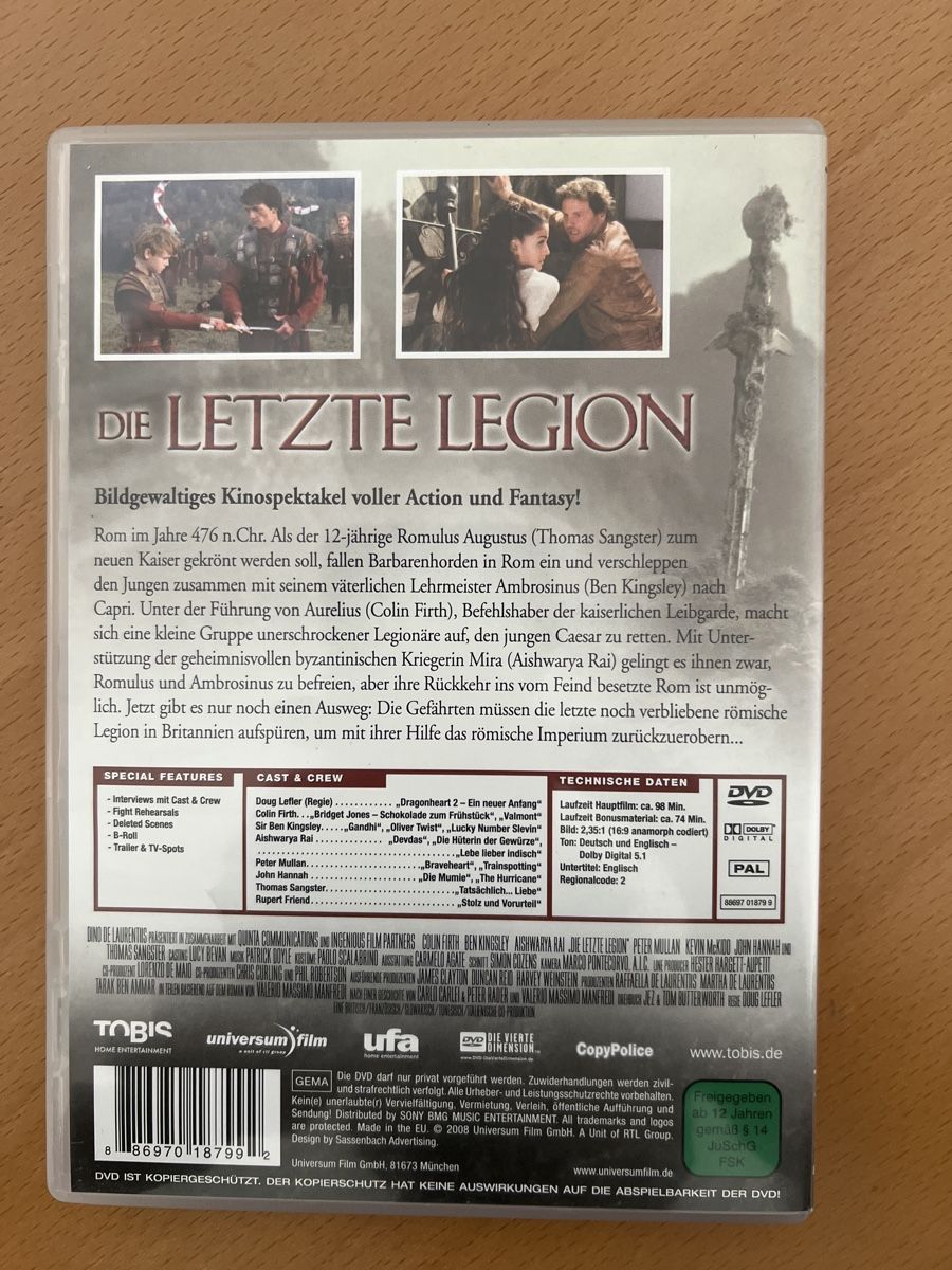 Tutti i DVDs: DVD: Die Letzte Legion - Ein packendes Abenteuer! – Usato da windisch venduto da meisterkingremo 1