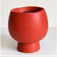 Keramikvase / Blumentopf – matt rot (Terracotta-Rot)