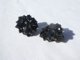 Ohrclips mit schwarzem Glas, Modeschmuck