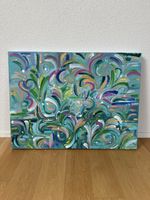 Abstrakte Sommer-Malerei auf Leinwand, handgemalt, Unikat 🎨