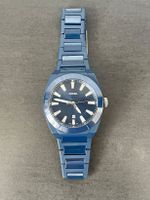 Rare montre Fossil en céramique bleue - 42 mm, bon état