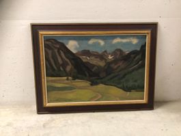 Signiertes Alpenlandschaft-Gemälde „E. Niedhammer“ – Berglan