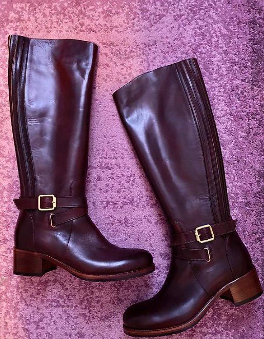 Navyboot Scarpe da donna: Navyboot Stiefel Violett Echtes Leder ungetragen! – Nuovo (secondo la descrizione) da Wohlen AG venduto da VerkaufAargau 1