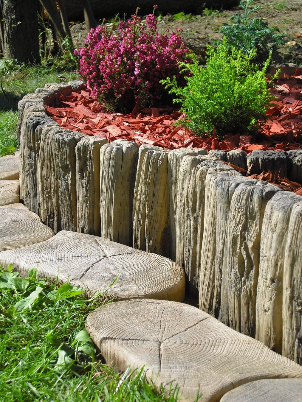 Minerali & Pietre curative: Beton Palisade 60 mit Holzstruktur – Nuovo (secondo la descrizione) da Herbetswil venduto da AHA-Garten