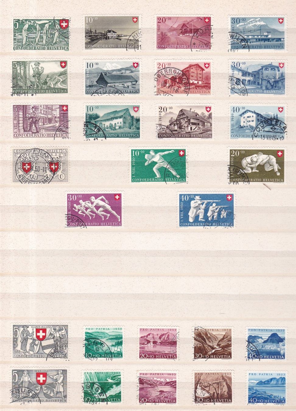 Tutti i francobolli: Pro Patria Briefmarken-Seiten ab 1938 – Usato da Münchwilen AG venduto da Nesar 1