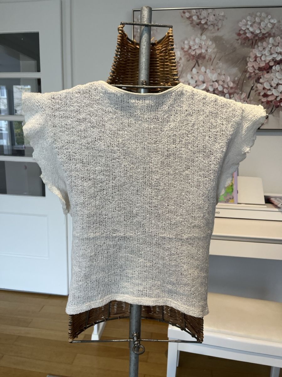Mango Top: Strick-Top, Mango mit Spitzenbordüre,  M – Usato da Solothurn venduto da Bobesch08 4