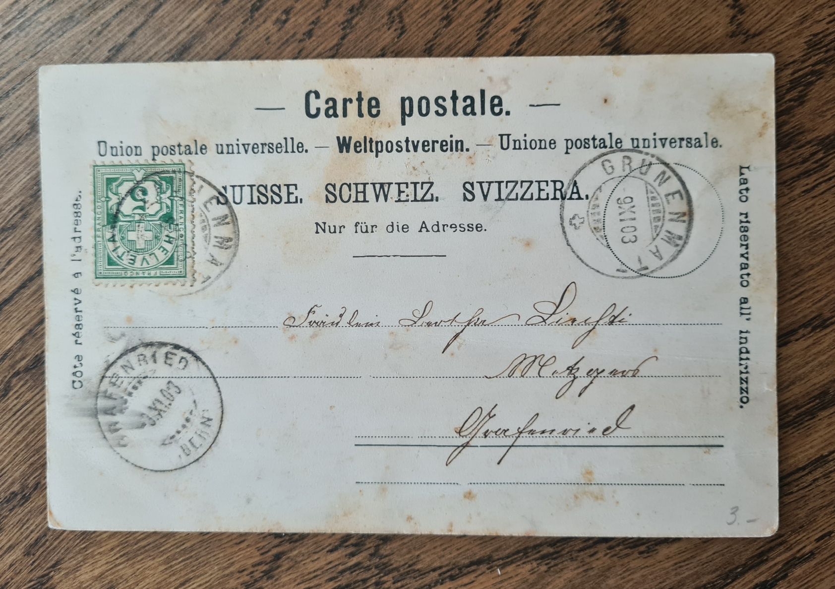 Cartoline postali: Gruss aus Trachselwald 1903 – Usato da Ebikon venduto da Donar50 1