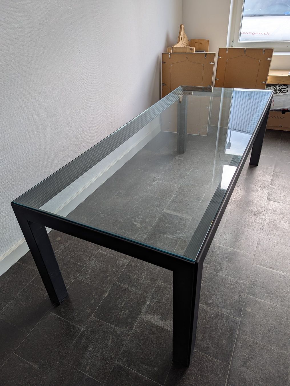 Tavoli: Designer Tisch, Glas mit schwarzem Gestell – Usato da Gebenstorf venduto da Mar-imH25 1