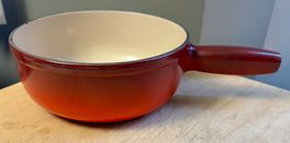 Kleines Fondue Caquelon Gusseisen NOMAR France rot 20 cm