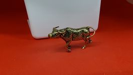Süsser Messing-Büffel, kleine Deko für das Regal!