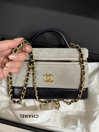 Chanel Vanity Case Tasche Wildleder Leder ungetragen Fullset