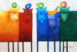 Pop Art Das lustige Katzenquintett