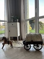 Vintage Planwagen mit Pferd aus Holz  Deko / Sammlerstück