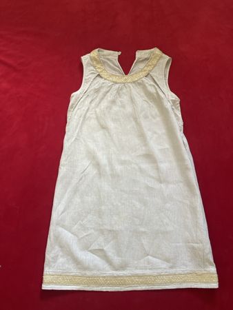 Sommerkleid Leinen mit Pailletten Grösse S neuwertig