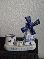 Delfter Blau Kerzenhalter „Windmühle & Klompen“ – Handbemalt