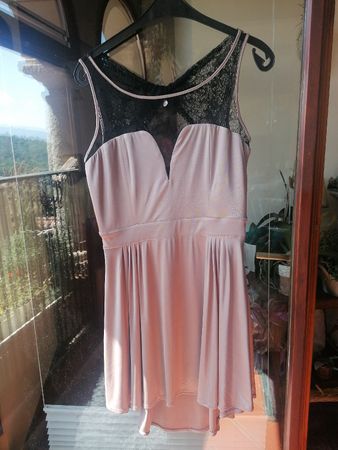 Guess Kleid Gr. L Spitze Sommerkleid beige schwarz elegant f