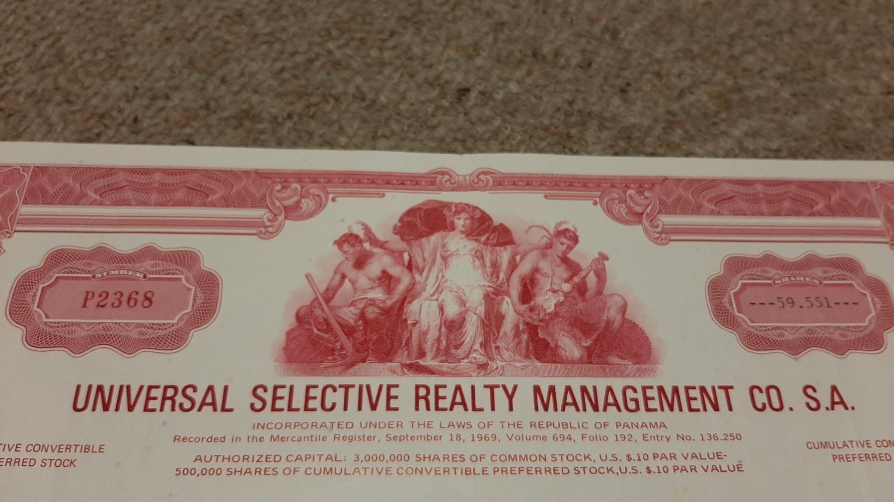 Documenti: Aktie Universal Selective Realty Management co SA – Usato da Porza venduto da ulletta1 1