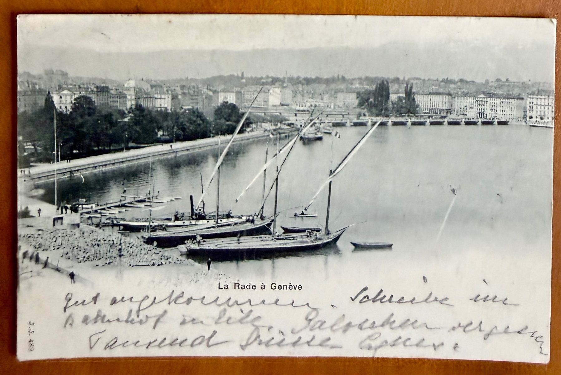 Cartoline postali: Genève - Barques dans la Rade 1902 – Usato da Lutry venduto da Ediego