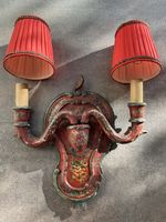 Wandlampe, Antik-Stil, Holz, Applike, rot