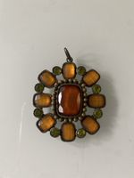 Pendentif vintage automnal orange et vert - Chic!