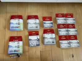 Canon Druckerpatronen 520 + 521, Alle Farben, grau + schwarz