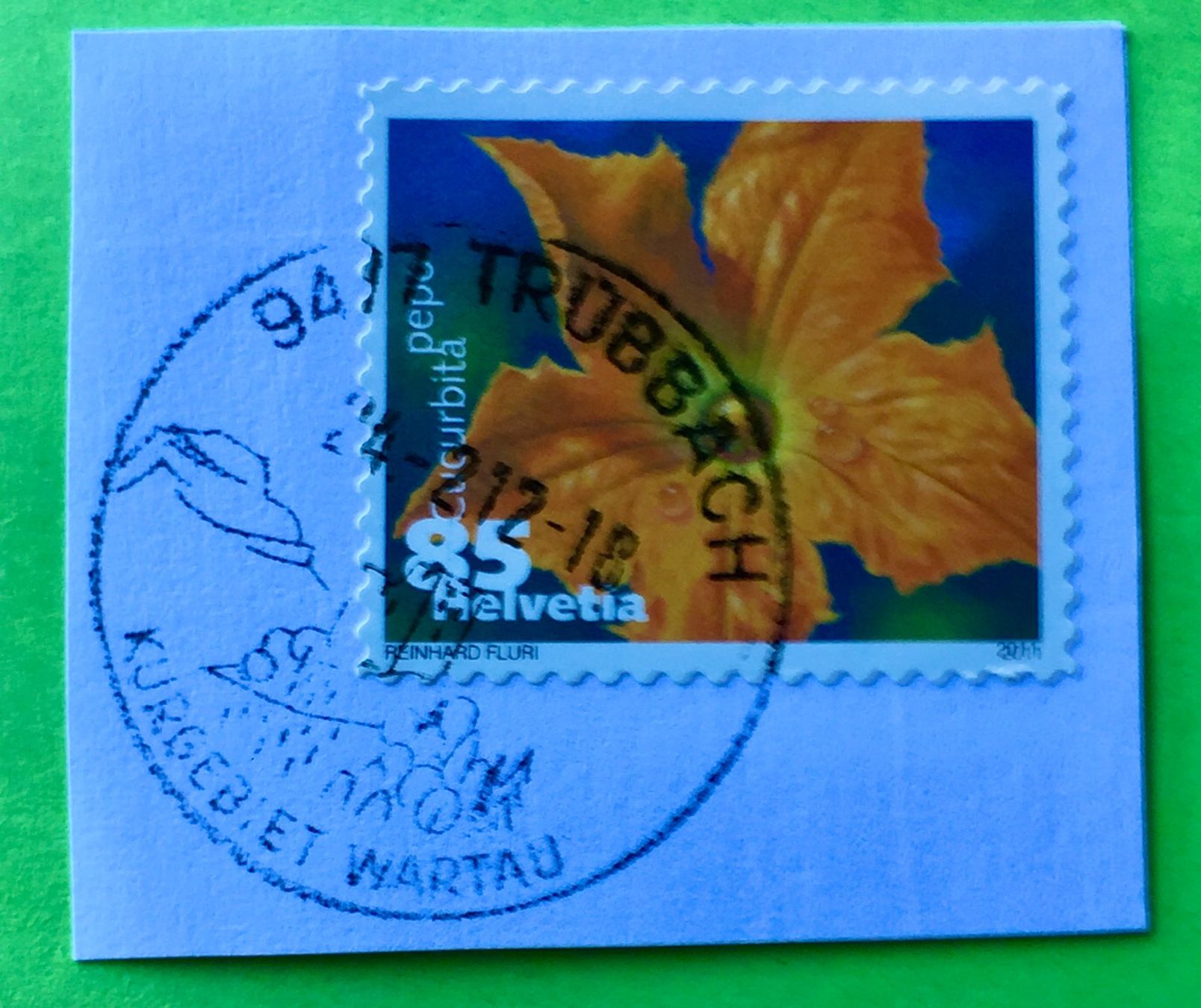 Alle Briefmarken: Nr.1376 Dauermarken Gemüseblüten 2011 mit Stempelt Zucchini – Gebraucht aus Aarau von Billa007