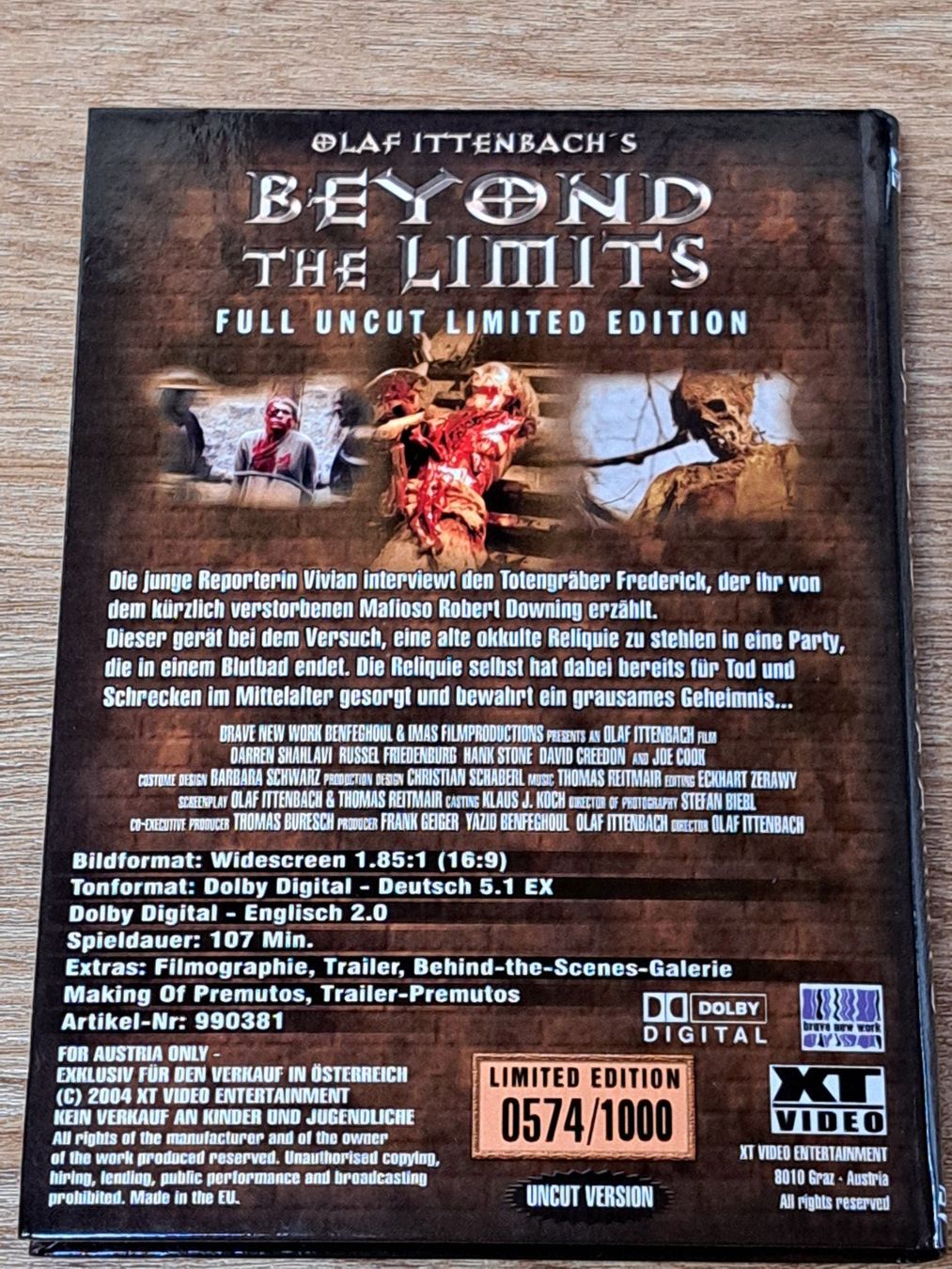 Tutti i DVDs: DVD BEYOND THE LIMITS, Olaf Ittenbach, Hardbox UNCUT! – Nuovo (secondo la descrizione) da Unterseen venduto da Kanica 2