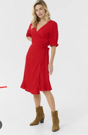 Sommerliches Wickelkleid von Cream, Grösse 38, Rot
