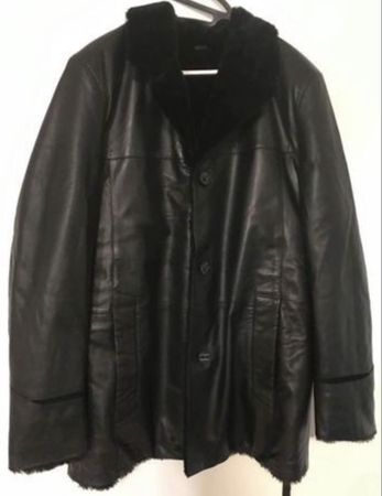 Gallotti GR.50 Leder Lammfell schwarz gepflegt Langjacke 