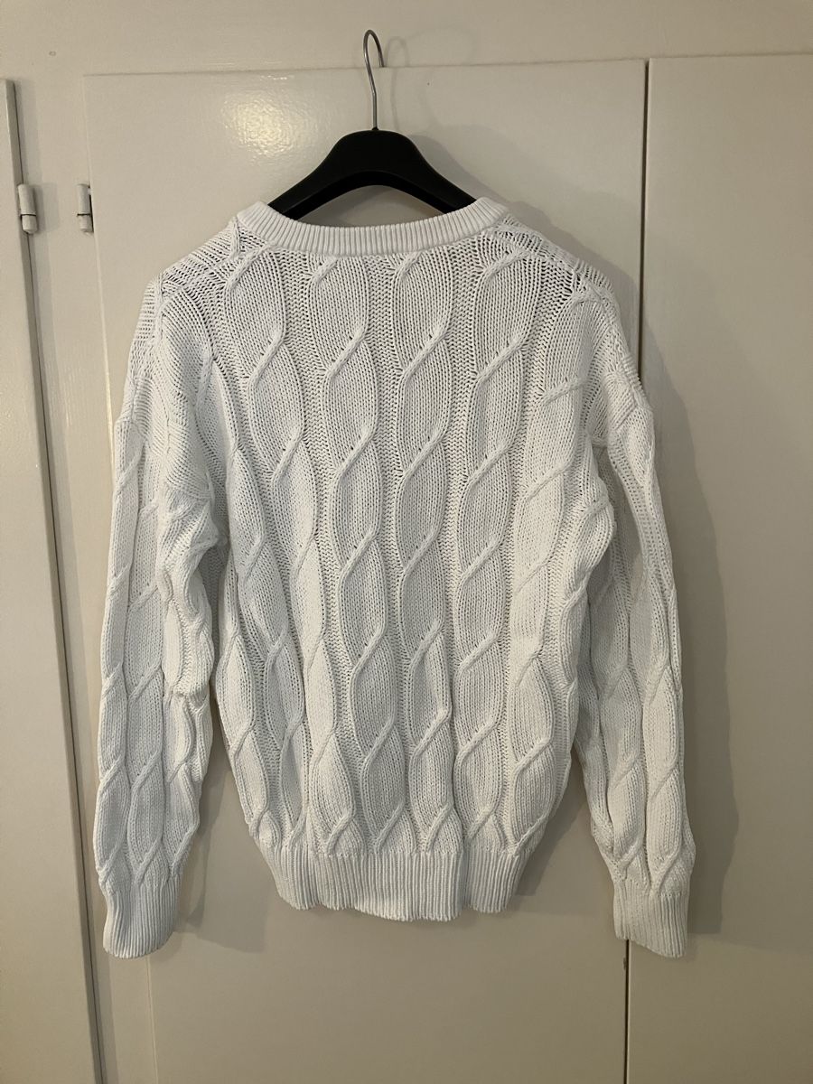 Maglioni & Felpe: Vintage Strickpullover Weiss im Lacoste-Stil, Grösse M – Usato da Wattwil venduto da Radical3 1