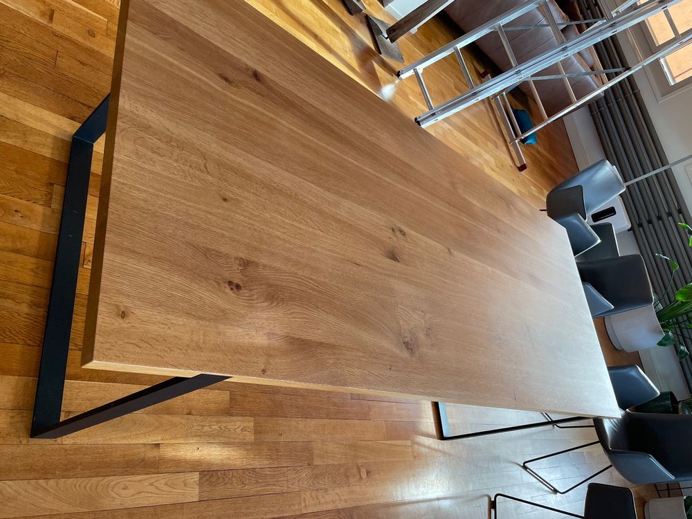 Runde Eiche Tischplatte 120 cm Holz Eiche