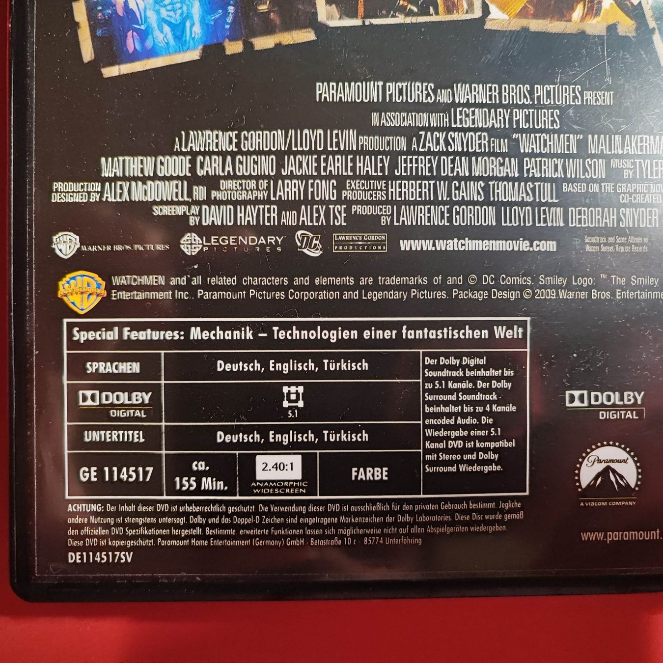 Tutti i DVDs: Watchmen - Die Wächter – Usato da Dübendorf venduto da kb86_MOVIE 2