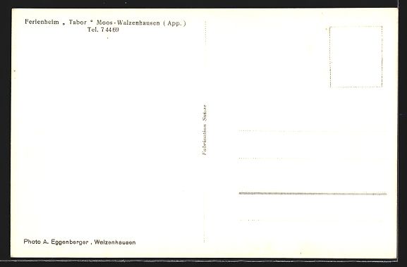 Ansichtskarten: AK Moos-Walzenhausen, Ferienheim Tabor – Gebraucht aus Berlin von bartko-reher 1