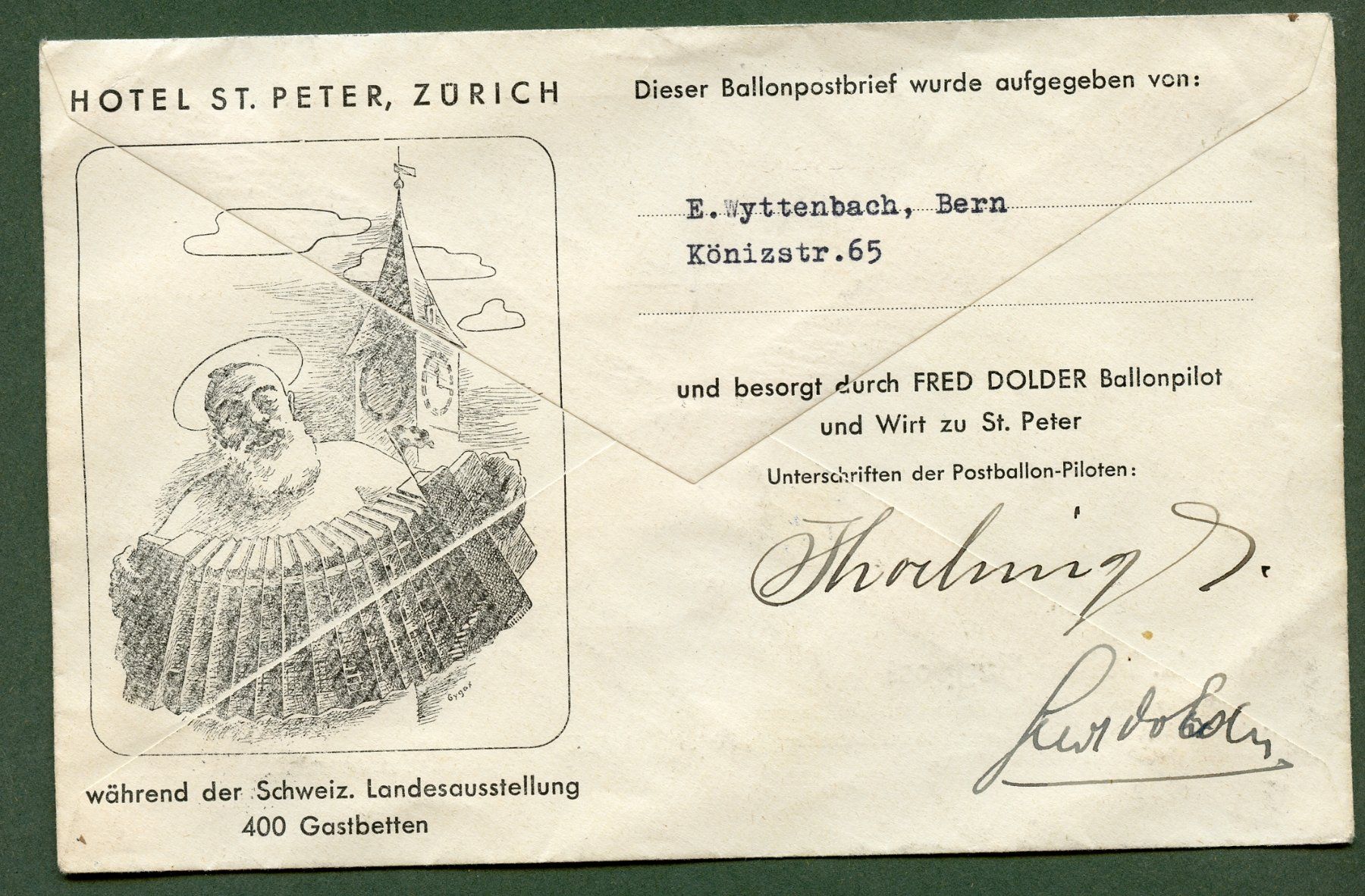 Tutti i francobolli: 1 Flugbrief Ballon-Flugpost 1939 – Usato da Steffisburg venduto da Charlamov 1